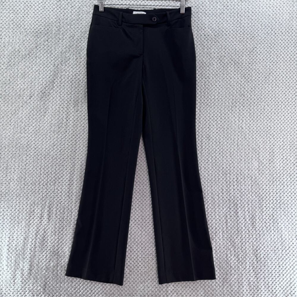 Calvin Klein Pants Womens 2 Black Bootcut Mid Rise Career Workwear Office Preppy